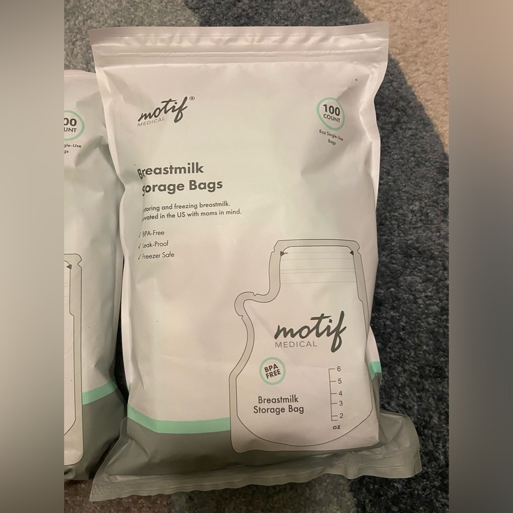 Breast milk storage bags